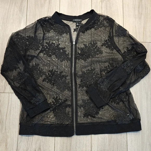 New Torrid Mesh Lace Bomber - Picture 4 of 4